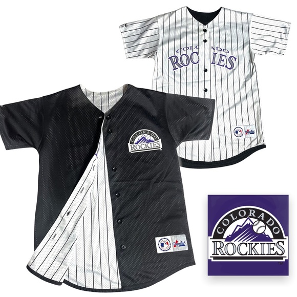 Majestic Vintage Colorado Rockies Reversible Baseball Jersey Youth Large